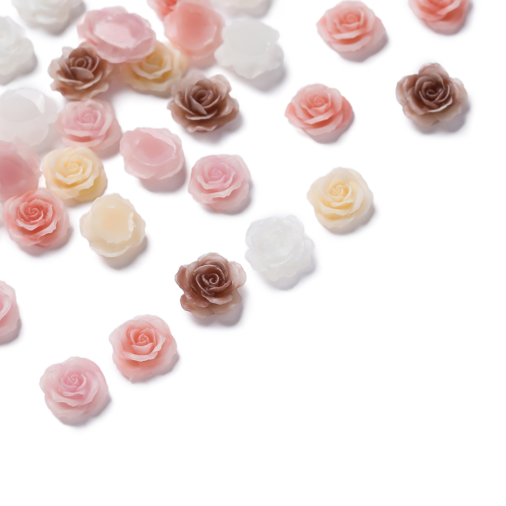 Resin Craft Ideas - 20/50 個穴なし樹脂フラワーネイルアートチャームフラットバック装飾 DIY ネイルアート装飾クラフトアクセサリー樹脂シリコーン型