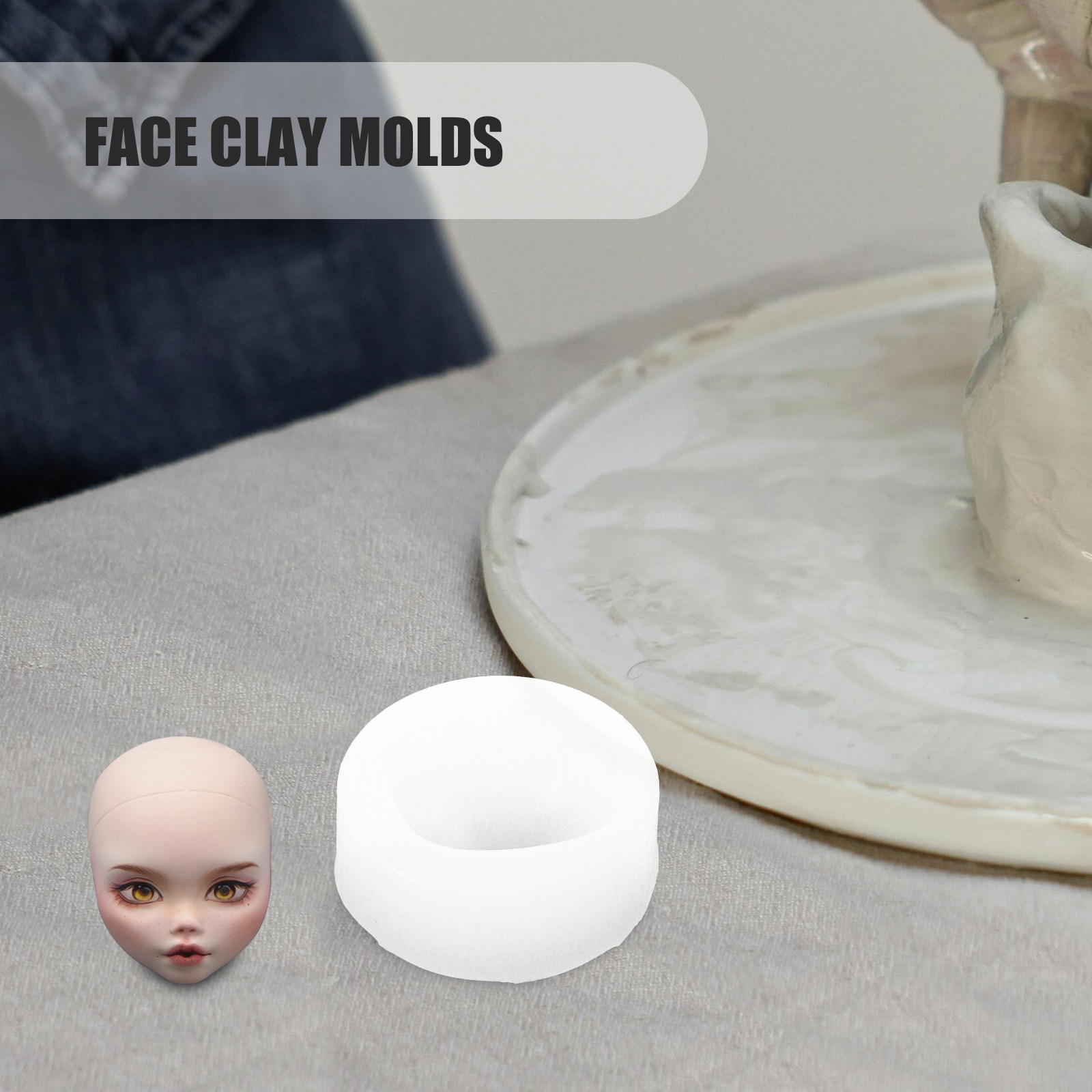 顔の形をしたシリコン製の粘土型。レジン、ポリマークレイ、フォ - Crafting Resin のレビューと価格