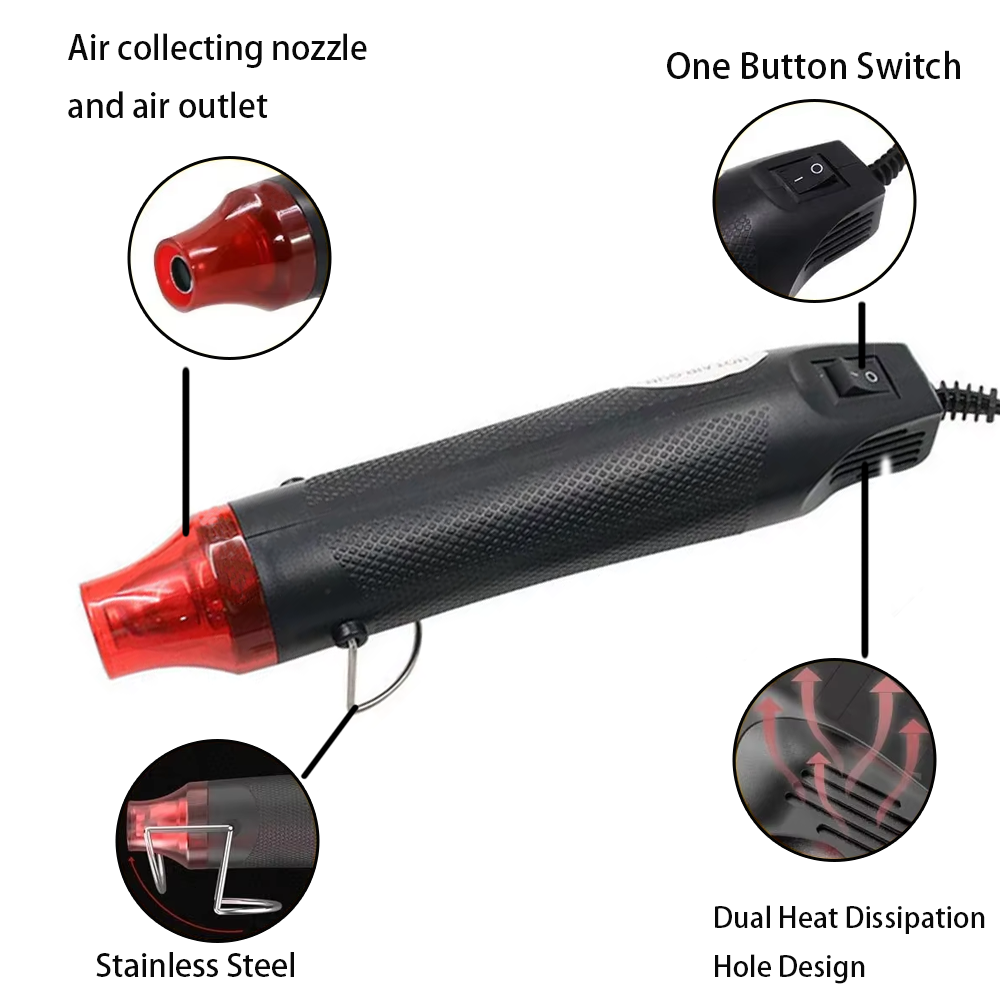 EU/米国仕様のホットエアガン、はんだ付け用、温度調節機能付 - Heat Gun Small のレビューと価格